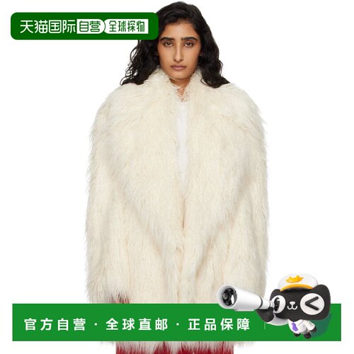香港直邮The Frankie Shop 女士 灰白色 Liza Short 人造毛皮大衣