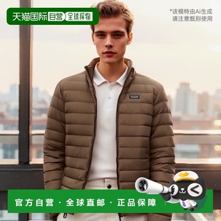 自营欧洲直邮PATAGONIA 褐色聚酯男士羽绒服