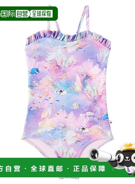 1h可退 香港直邮Molo 女童 Nakia 印花荷叶边泳衣童装 colorful花