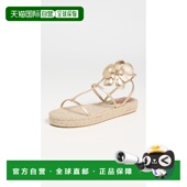 香港直邮ZIMMERMANN 女士 兰色帆布面凉鞋 1h可退 metal金属色 舒