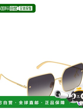 自营欧洲直邮LV路易威登 Charm女士黑色金属方形太阳眼镜太阳镜