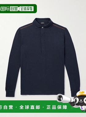 1h可退 香港直邮zegna 杰尼亚 男士 条纹长袖 Polo 衫 UD392A7D74