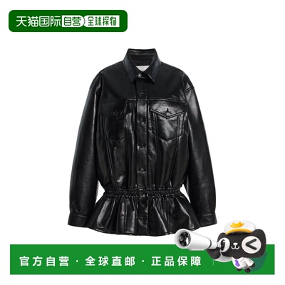 1h可退 香港直邮AGOLDE 女士 Rubik 皮革夹克 black黑色 舒适时尚