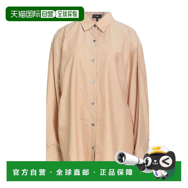 1h可退 香港直邮THEORY 希尔瑞 女士 Blouses 纯色衬衫 beige米色