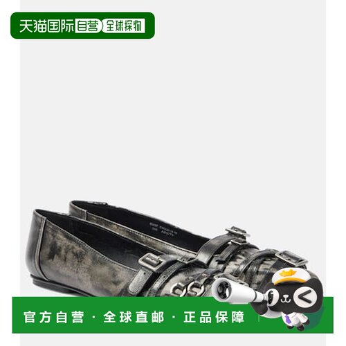 1h可退 香港直邮Acne Studios 艾克妮 女士 搭扣设计皮质芭蕾舞鞋