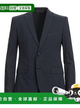 1h可退 香港直邮moschino 爱莫斯奇诺 男士 西装外套 blue蓝色 舒