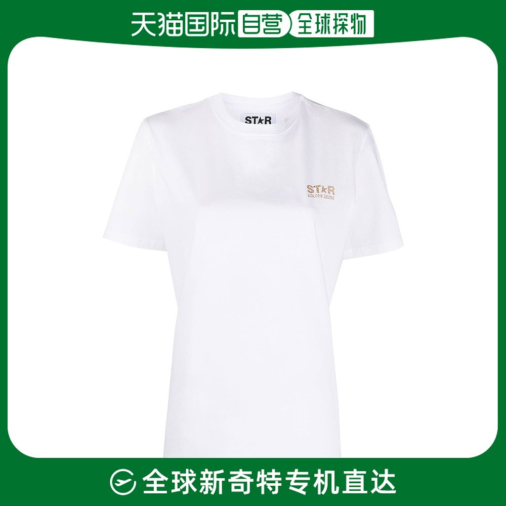 香港直邮GOLDEN GOOSE 女士Goose and Polos 金色T恤白色T恤