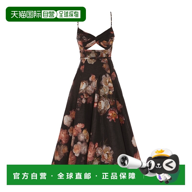 香港直邮Zimmermann 扭纹中长连衣裙 5209DF251