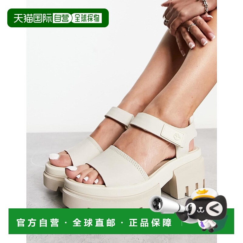 1h可退 香港直邮Timberland 天伯伦 女士 everleigh 踝带米白牛巴