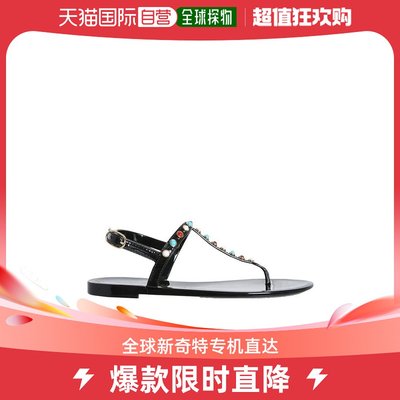 香港直邮Stuart Weitzman 丁字平底凉鞋 SA744BLK