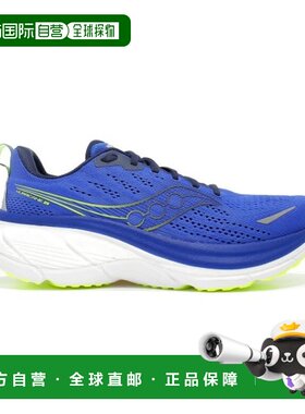 自营欧洲直邮SAUCONY Huricanne 25男士宝蓝色/柠檬色跑鞋跑步鞋