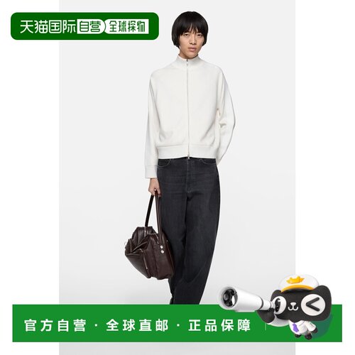 自营欧洲直邮Acne Studios 男士冷白色尼龙拉链针织开衫