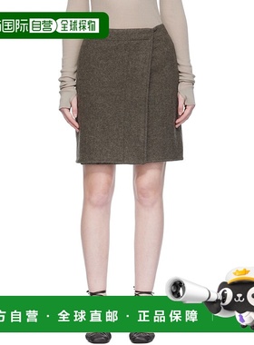 1h可退 香港直邮Lemaire 女士 卡其色 Wrapover 短裙 SK1061LF504