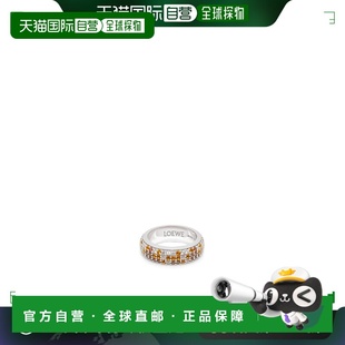 欧洲直邮LOEWE(罗意威)女士2024上新 银质和水晶密镶窄版戒指