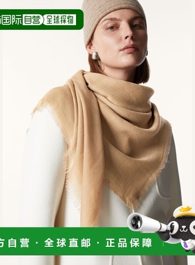 自营欧洲直邮Loro Piana 女士粉棕色羊绒围巾