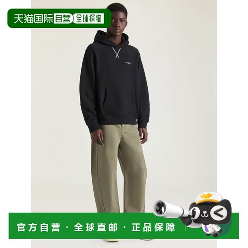 自营欧洲直邮Givenchy纪梵希 Couture Seam男士黑色棉质刺绣连帽