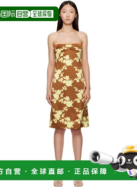 1h可退 香港直邮versace 范思哲 女士 棕色 & 黄色 Wild Roses St