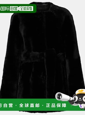 香港直邮TOT&Ecirc;ME 女士 毛羊皮夹克 black黑色 舒适时尚外套