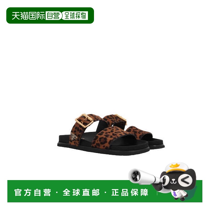 1h可退 香港直邮Prada 普拉达 女士 动物印花扣式凉鞋 1XX715FD01