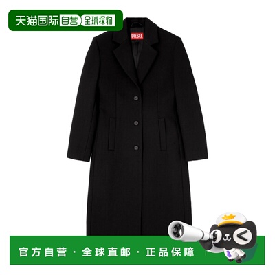 1h可退 香港直邮DIESEL 女士大衣 A201010BMCS9XX SS2026 黑色 长