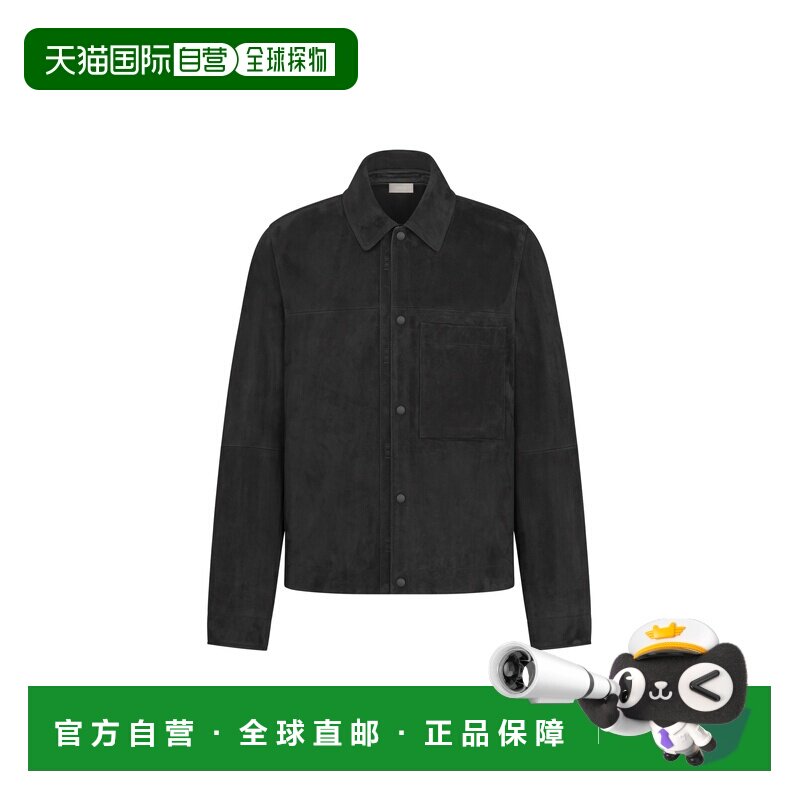 自营1h可退 欧洲直邮Dior迪奥 男士黑色羊皮夹克