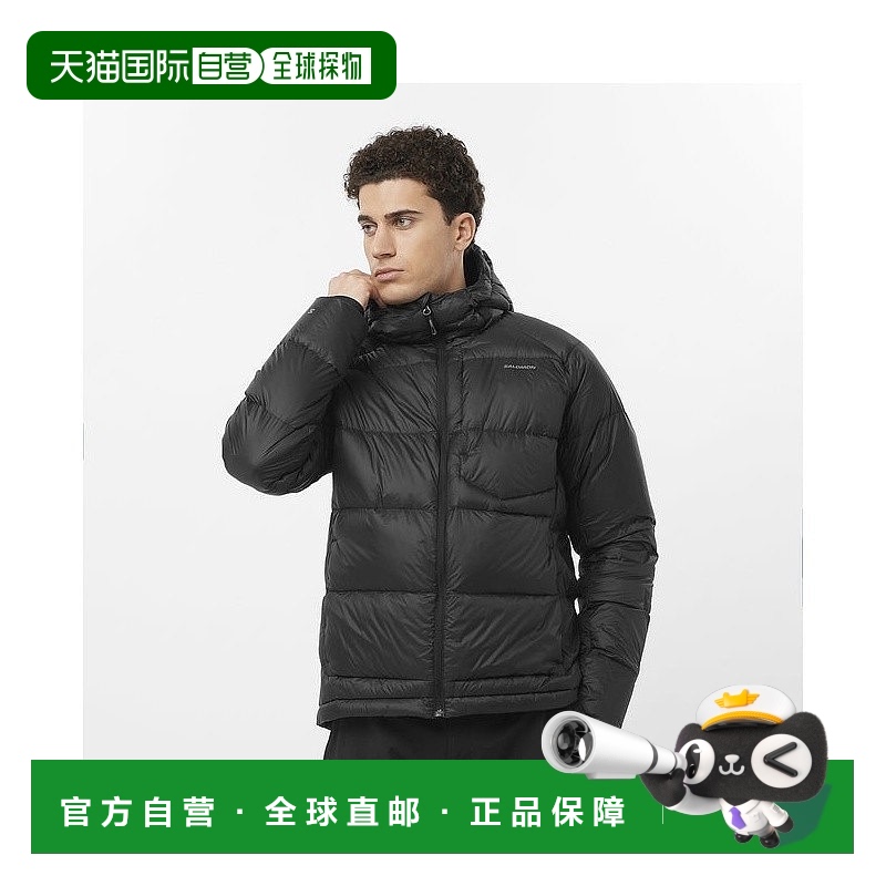 自营欧洲直邮Salomon萨洛蒙 OUTLINE DOWN系列男士深黑色聚酰胺羽