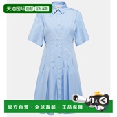 香港直邮Marni 式 玛尼 1h可退 女士 棉府绸衬衫 连衣裙 blue蓝色