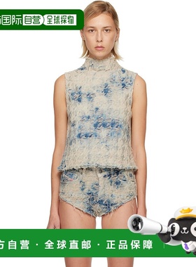 1h可退 香港直邮Diesel 迪赛 女士 蓝色 & 驼色 De-Tapi-Fsh2 Den