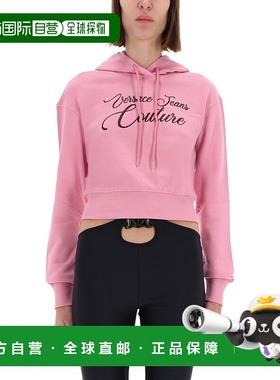 1h可退 香港直邮versace 范思哲 女士 短款带Logo卫衣 79HAIT05CF