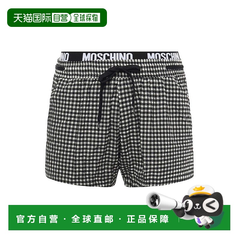 1h可退 香港直邮Moschino 莫斯奇诺 男士 格紋抽繩泳褲 V3A422194