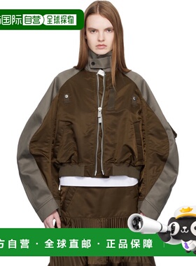 1h可退 香港直邮Sacai 女士 棕色 Chino & Twill 飞行员夹克 2608