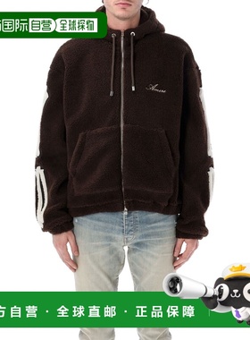 1h可退 香港直邮AMIRI 男士 Bones 抓绒拉链连帽衫 AMOUJA1010