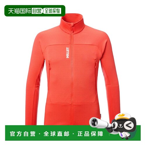 自营欧洲直邮MILLET觅乐 FUSION GRID男士辣椒红Polartec抓绒衣