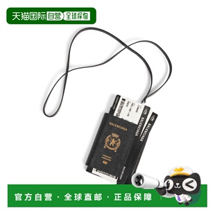 自营欧洲直邮Balenciaga巴黎世家 Passport男士黑色logo标识单肩