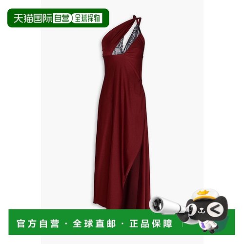 1h可退 香港直邮Coperni 女士 蕾丝边剪口缎面针织中长连衣裙 COP