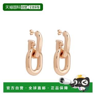 25ABB0024MET785 玫瑰金双加大链节耳环 香港直邮Paco Rabanne