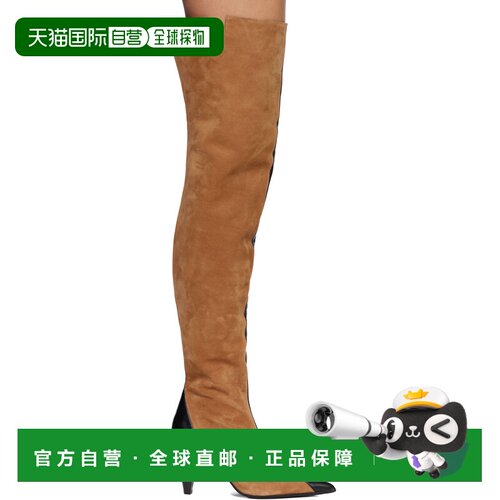 香港直邮KHAITE 女士 黄褐色 & 黑色 Harvey Over-the-Knee 高筒