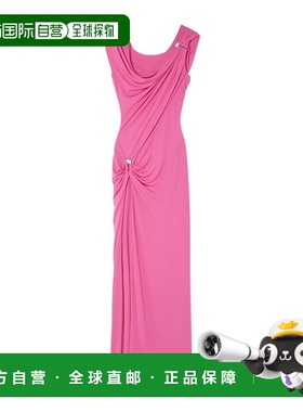 香港直邮Versace Safety Pin收褶礼服 10204241A14475连衣裙长裙