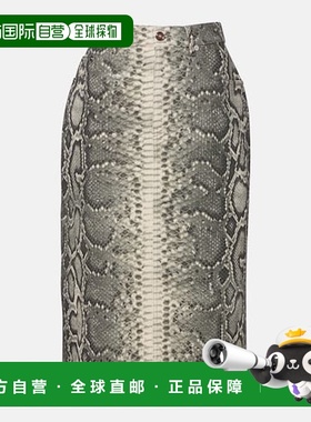 1h可退 香港直邮Gabriela Hearst 女士 Adelaide 蛇纹棉质中长半