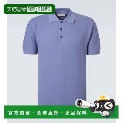 香港直邮Canali 康钠丽 男士 棉质Polo衫 blue蓝色 舒适时尚