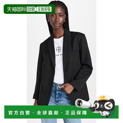 1h可退 香港直邮ANINE BING 女士 Quinn 西装外套 black黑色 舒适