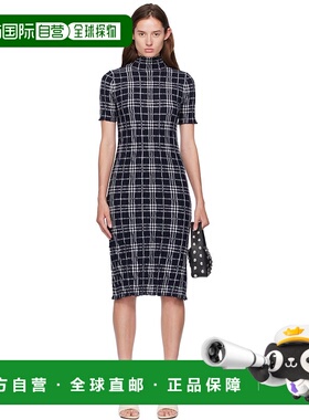 1h可退 香港直邮Burberry 巴宝莉 女士 海军蓝 & 白色 Check Wool