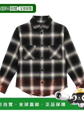 1h可退 香港直邮AMIRI 女童 渐变格纹棉质衬衫童装 colorful花色