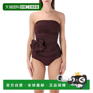 酒红色花朵垂褶泳衣 1h可退 女士 butrym 613426BO 香港直邮magda