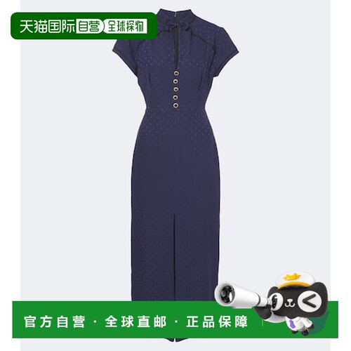 香港直邮ALESSANDRA RICH 亚历山德拉.瑞秋 女士 真丝提花中长连