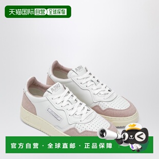 香港直邮AUTRY 女士 Medalist 低帮皮质粉色绒面革运动鞋(白色) A