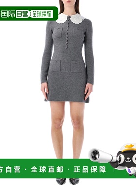 1h可退 香港直邮Self-Portrait 女士 灰色针织迷你连衣裙 RS26106