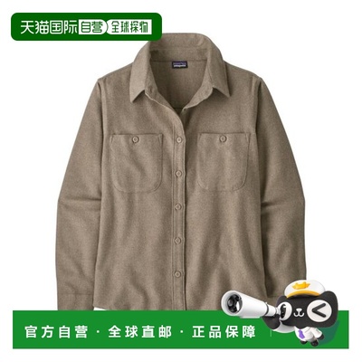 自营欧洲直邮PATAGONIA FJORD FLANNEL女士卡其棕棉质纽扣衬衫