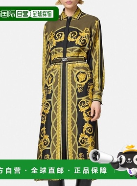 香港直邮Versace 印花连衣裙 10164131A11528长袖范思哲桑蚕丝