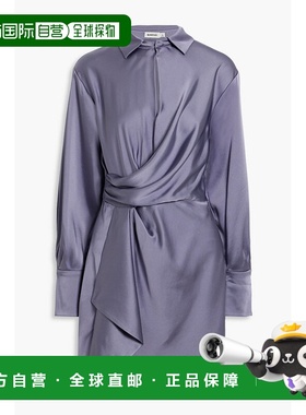 1h可退 香港直邮Simkhai 女士 Talit 裹式缎面迷你连衣裙 2241038